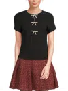 Area Stars Women's Rhinestone Bow Embellished Top In Black