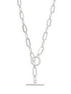 Area Stars Women's Rhodium-plated Chain Link Toggle Necklace In Brown