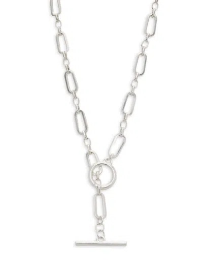 Area Stars Women's Rhodium-plated Chain Link Toggle Necklace In Brown
