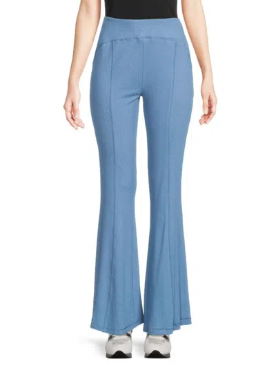 Area Stars Women's Ribbed Flare Pull On Pants In Blue