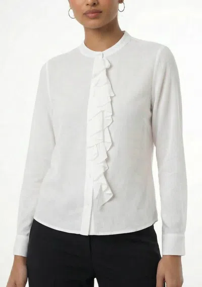 Area Stars Women's Ruffle Linen Top In White