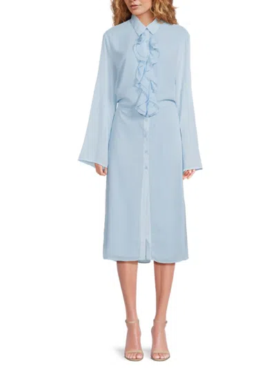 Area Stars Women's Ruffled Button-front Shirtdress