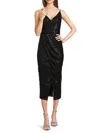 Area Stars Sequin Ruched Midi Dress In Black