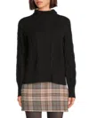 Area Stars Women's Sophie Cable Knit Mockneck Sweater In Black