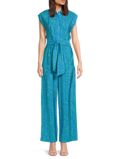 Area Stars Women's Striped Jumpsuit In Blue