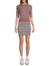Area Stars Women's Striped Knit Bodycon Dress In Red Grey