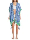 Area Stars Women's Summer Breeze Abstract Print Cover-up Kimono In Blue