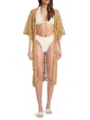Area Stars Women's Summer Breeze Circle-crochet Longline Cardigan In Camel