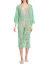 Area Stars Women's Summer Breeze Crochet Cover Up Cardigan In Mint