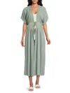 Area Stars Women's Summer Breeze Lace-trim Cover-up Cardigan In Mint