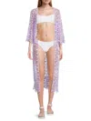 Area Stars Women's Summer Breeze Longline Crochet Cardigan In Lavender