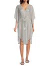 Area Stars Women's Summer Breeze Sheer Cover-up Dress In Silver