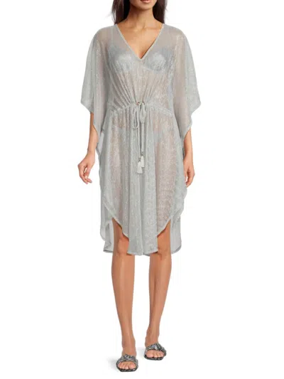 Area Stars Women's Summer Breeze Sheer Cover-up Dress In Silver