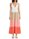 Area Stars Women's Tiered Colorblock Dress In Pink