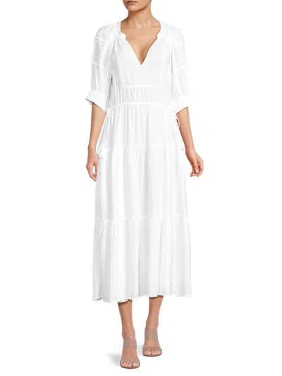 Area Stars Women's Tiered Midi Dress In White