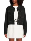Area Stars Topstitch Mod Barn Jacket In Black