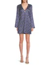 Area Stars Women's Trina Long Sleeve A-line Mini Dress In Blue