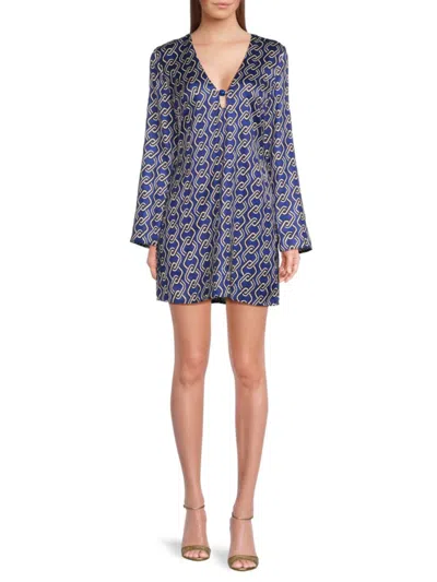 Area Stars Women's Trina Long Sleeve A-line Mini Dress In Blue