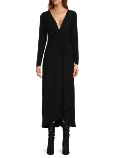Area Stars Women's Twist Front Asymmetric Knit Maxi Dress In Black