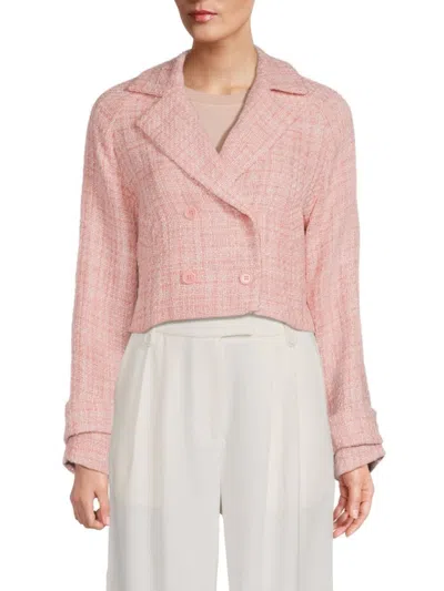 Area Stars Women's Ursula Tweed Cropped Jacket In Coral