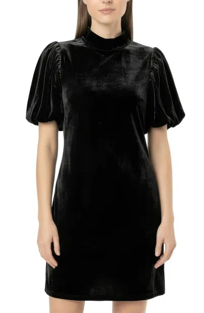 Area Stars Women's Velvet Mock Neck Dress In Black