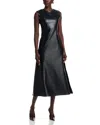 Area Stars Zera Faux Leather Dress In Black