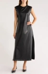 Area Stars Zera Sleeveless Faux Leather Midi Dress In Black