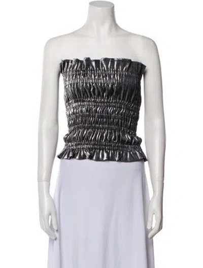 Pre-owned Area Strapless Crop Top