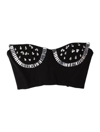 Pre-owned Area Strapless Crop Top In Black
