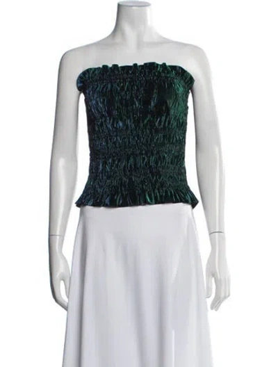 Pre-owned Area Strapless Crop Top In Metallic/silver