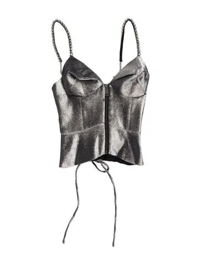 Pre-owned Area Strapless Crop Top W/ Tags In Black