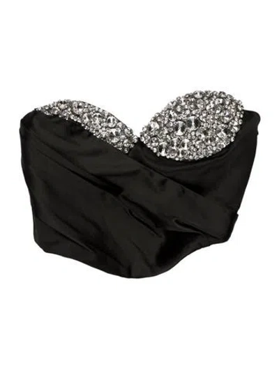 Pre-owned Area Strapless Crop Top In White