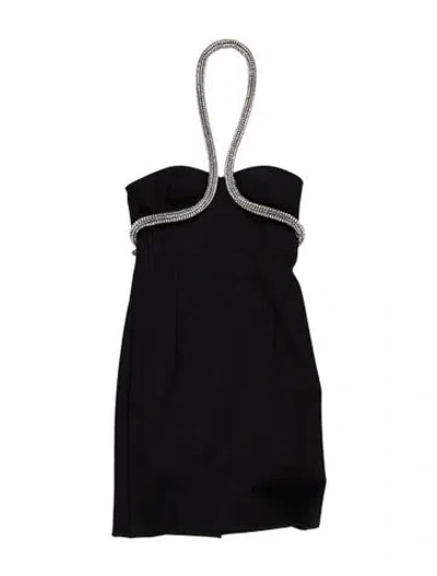 Pre-owned Area Strapless Mini Dress In Black