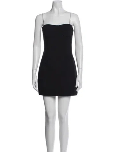 Pre-owned Area Strapless Mini Dress In Black