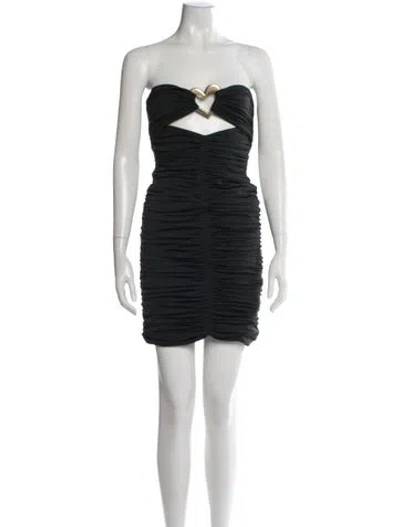 Pre-owned Area Strapless Mini Dress In Black
