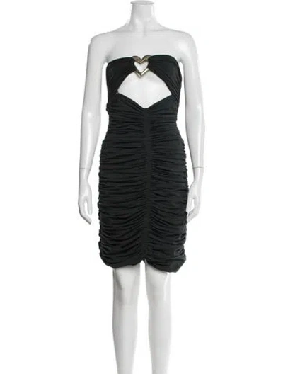 Pre-owned Area Strapless Mini Dress In Black