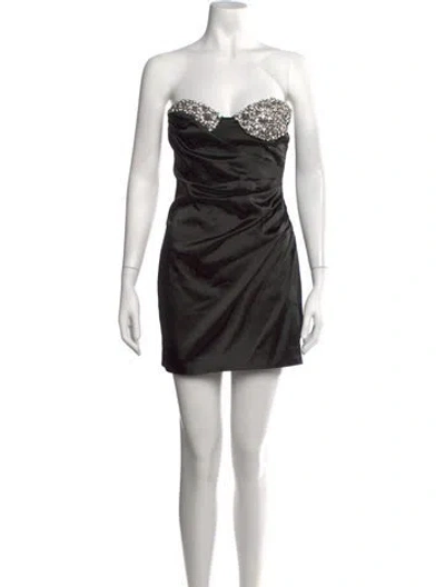 Pre-owned Area Strapless Mini Dress In Black