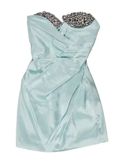 Pre-owned Area Strapless Mini Dress In Blue