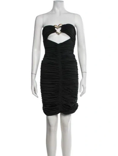 Pre-owned Area Strapless Mini Dress In Green