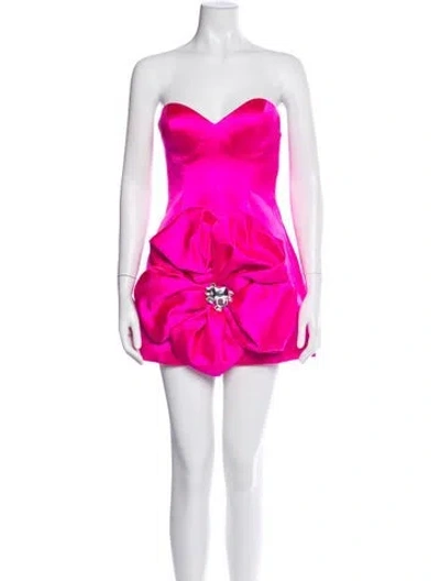 Pre-owned Area Strapless Mini Dress In Pink