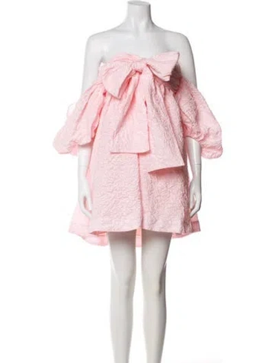 Pre-owned Area Strapless Mini Dress In Pink