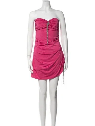 Pre-owned Area Strapless Mini Dress In Pink