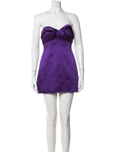 Pre-owned Area Strapless Mini Dress In Purple
