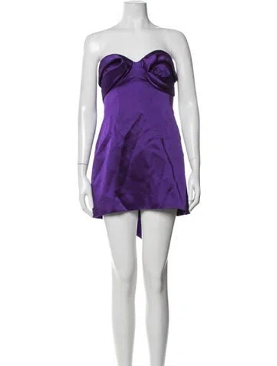 Pre-owned Area Strapless Mini Dress In Purple