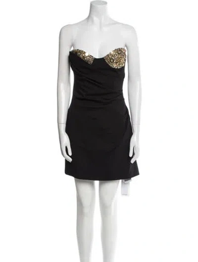 Pre-owned Area Strapless Mini Dress W/ Tags In Black