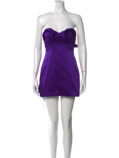 Pre-owned Area Strapless Mini Dress W/ Tags In Purple
