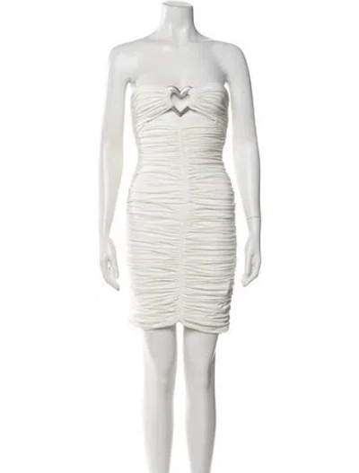 Pre-owned Area Strapless Mini Dress In White