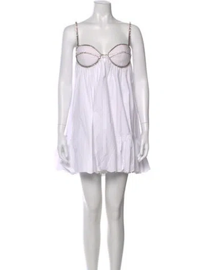 Pre-owned Area Strapless Mini Dress In White