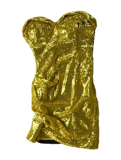 Pre-owned Area Strapless Mini Dress In Yellow