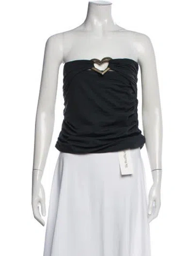 Pre-owned Area Strapless Top In Black